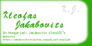 kleofas jakabovits business card